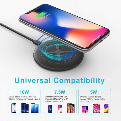 TeckNet EWC01032BA01 Wireless Charger 2 Pack - комплект от 2 броя поставки (пад) за безжично зареждане с технология за бързо зареждане (10W) за Qi съвместими устройства (черен) 7