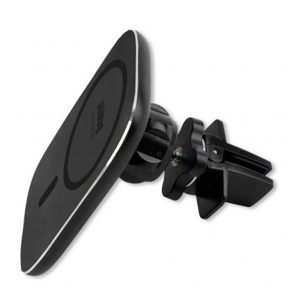 4smarts UltiMag RoadTrip Wireless Car Charger Set 15W - поставка за радиатора или таблото на кола с безжично зареждане за iPhone с Magsafe (черен) 3