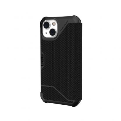 Urban Armor Gear Metropolis  Kevlar Case - удароустойчив хибриден кейс, тип портфейл за iPhone 13 (черен) 2