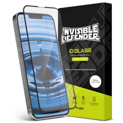 Ringke Invisible Defender Full Cover Tempered Glass 3D - калено стъклено защитно покритие за дисплея на iPhone 13, iPhone 13 Pro (черен-прозрачен)