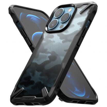 Ringke Fusion X Case - хибриден удароустойчив кейс за iPhone 13 Pro (черен-камуфлаж) 2