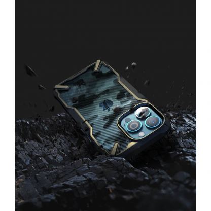 Ringke Fusion X Case - хибриден удароустойчив кейс за iPhone 13 Pro (черен-камуфлаж) 5