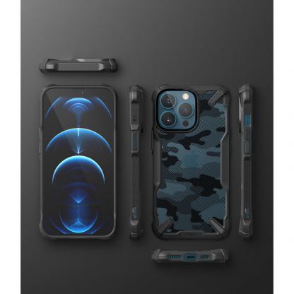 Ringke Fusion X Case - хибриден удароустойчив кейс за iPhone 13 Pro (черен-камуфлаж) 7