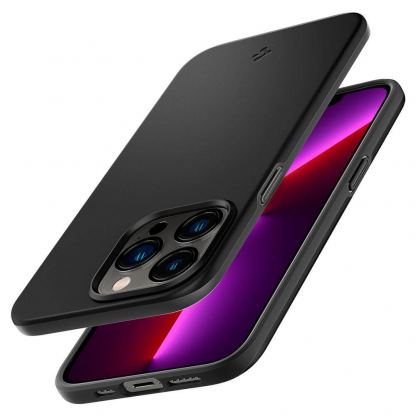 Spigen Thin Fit Case - качествен тънък матиран кейс за iPhone 13 Pro Max (черен) 6