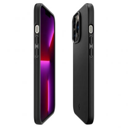 Spigen Thin Fit Case - качествен тънък матиран кейс за iPhone 13 Pro Max (черен) 7