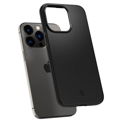 Spigen Thin Fit Case - качествен тънък матиран кейс за iPhone 13 Pro Max (черен) 8