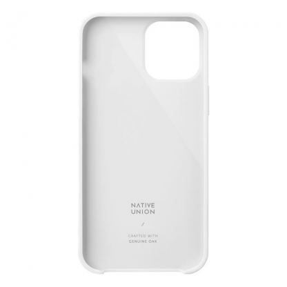 Native Union Clic Wooden Case - дизайнерски хибриден (дърво+TPU) кейс за iPhone 12, iPhone 12 Pro (бял) 4