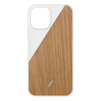 Native Union Clic Wooden Case - дизайнерски хибриден (дърво+TPU) кейс за iPhone 12 Pro Max (бял)