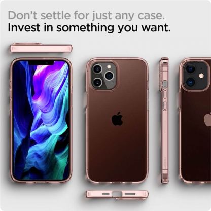 Spigen Crystal Flex Case - тънък качествен силиконов (TPU) калъф за iPhone 12 Pro Max (розов)  7