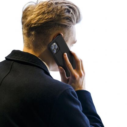 Dux Ducis Skin Pro Case - кожен калъф с поставка и отделение за кр. карти за iPhone 13 Pro Max (черен) 9