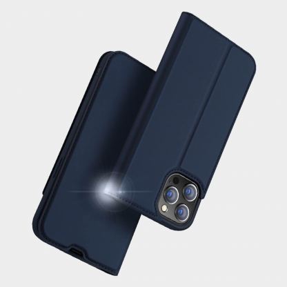 Dux Ducis Skin Pro Case - кожен калъф с поставка и отделение за кр. карти за iPhone 13 Pro Max (черен) 10