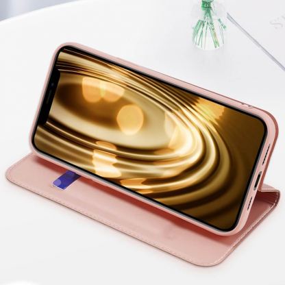 Dux Ducis Skin Pro Case - кожен калъф с поставка и отделение за кр. карти за iPhone 13 Pro Max (черен) 12