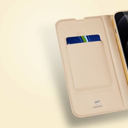 Dux Ducis Skin Pro Case - кожен калъф с поставка и отделение за кр. карти за iPhone 13 Pro Max (черен) 15