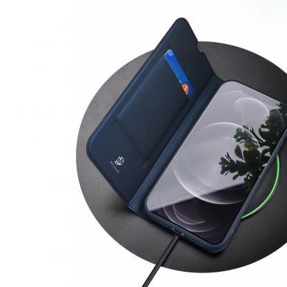 Dux Ducis Skin Pro Case - кожен калъф с поставка и отделение за кр. карти за iPhone 13 Pro (черен) 15