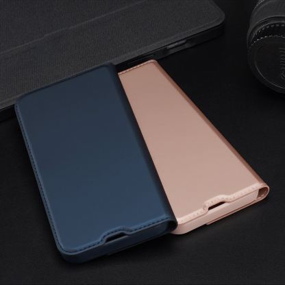Dux Ducis Skin Pro Case - кожен калъф с поставка и отделение за кр. карти за iPhone 13 Pro (черен) 20