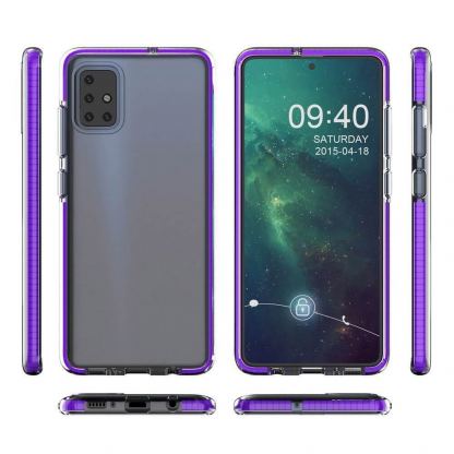 Spring TPU Gel Cover Case - силиконов (TPU) калъф за Samsung Galaxy A21s (прозрачен-черен)  2