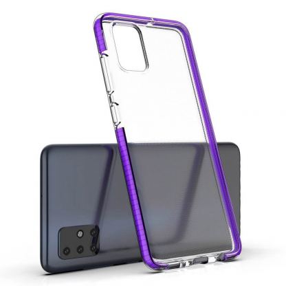 Spring TPU Gel Cover Case - силиконов (TPU) калъф за Samsung Galaxy A21s (прозрачен-черен)  3