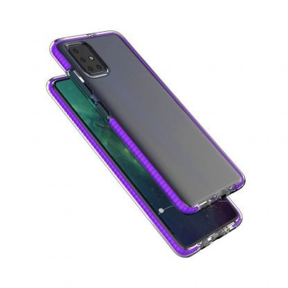 Spring TPU Gel Cover Case - силиконов (TPU) калъф за Samsung Galaxy A21s (прозрачен-черен)  4