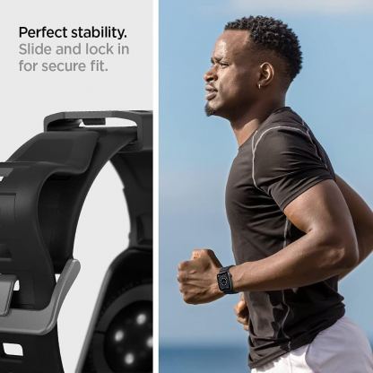 Spigen Rugged Band - хибридна каишка (полимер+карбон) за Apple Watch 45мм, 44мм и 42мм (черен) 10