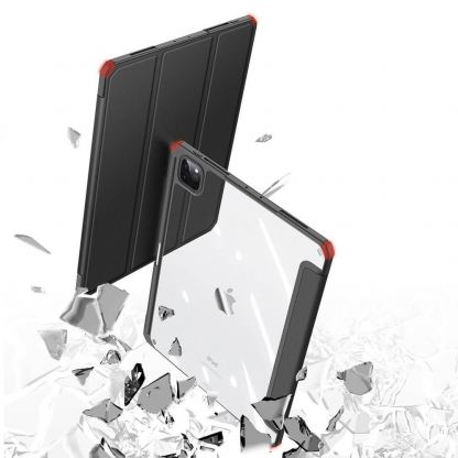 DUX DUCIS Toby Tablet Case - хибриден удароустойчив кейс с отделение за Apple Pencil 2 за iPad Air 5 (2022), iPad Air 4 (2020) (черен) 11