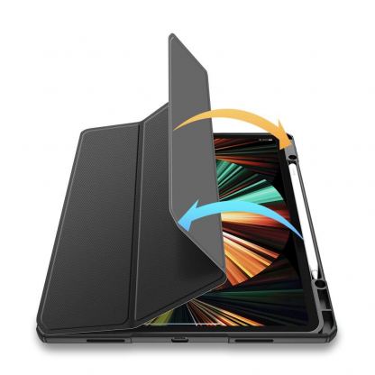 DUX DUCIS Toby Tablet Case - хибриден удароустойчив кейс с отделение за Apple Pencil 2 за iPad Pro 12.9 M1 (2021) (черен) 9