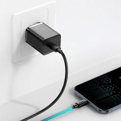 Baseus Super Si USB-C PD Wall Charger 20W (TZCCSUP-B01) - захранване за ел. мрежа с USB-C изход с технология за бързо зареждане и USB-C към Lightning кабел (черен) 9