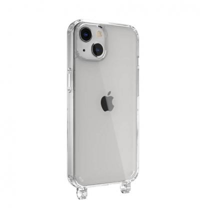 SwitchEasy Play Lanyard Case - хибриден удароустойчив кейс с връзка за носене за iPhone 13 (прозрачен)  2