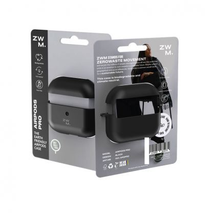 ZWM Black Biodegradable Case - силиконов рециклируем калъф за Apple Airpods Pro (черен)  4
