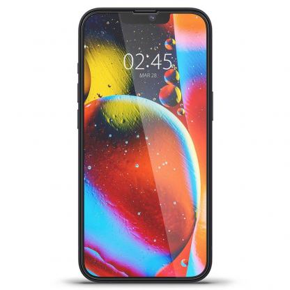 Spigen Glass.Tr Slim Full Cover Tempered Glass - калено стъклено защитно покритие за целия дисплей на iPhone 13,  iPhone 13 Pro (черен-прозрачен) 2