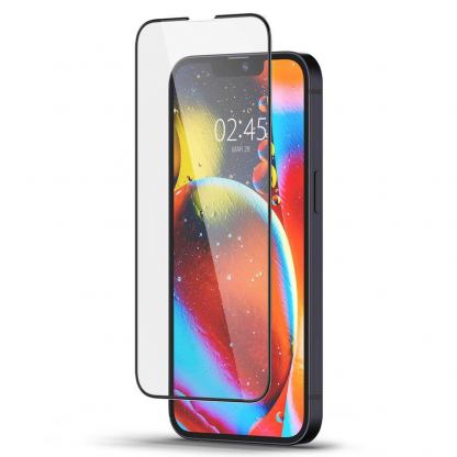 Spigen Glass.Tr Slim Full Cover Tempered Glass - калено стъклено защитно покритие за целия дисплей на iPhone 13,  iPhone 13 Pro (черен-прозрачен) 5