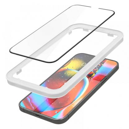 Spigen Glass.Tr Align Master Full Cover Tempered Glass - калено стъклено защитно покритие за целия дисплей на iPhone 13,  iPhone 13 Pro (черен-прозрачен) (2 броя) 3