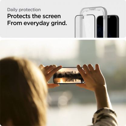 Spigen Glass.Tr Align Master Full Cover Tempered Glass - калено стъклено защитно покритие за целия дисплей на iPhone 13,  iPhone 13 Pro (черен-прозрачен) (2 броя) 8