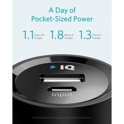 Anker PowerCore 5000 mAh с PowerIQ технология - външна батерия 5000mAh с USB изход за смартфони и таблети (черен) 5