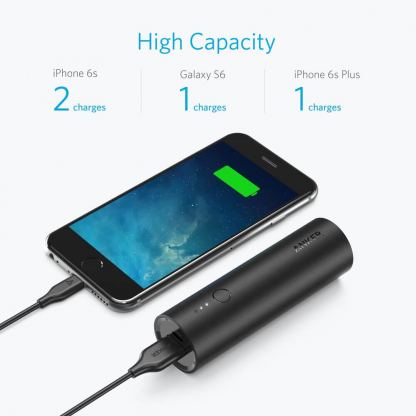 Anker PowerCore 5000 mAh с PowerIQ технология - външна батерия 5000mAh с USB изход за смартфони и таблети (черен) 8