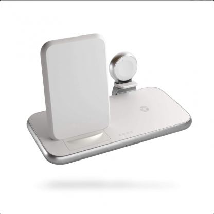 Zens Aluminium 4in1 Wireless Charger ZEDC15W/00 20W - тройна станция за безжично зареждане на Qi съвместими устройства, Apple Watch и допълнителен USB порт (бял) 3