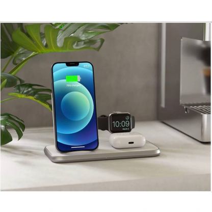 Zens Aluminium 4in1 Wireless Charger ZEDC15W/00 20W - тройна станция за безжично зареждане на Qi съвместими устройства, Apple Watch и допълнителен USB порт (бял) 6