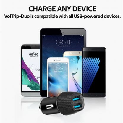 Promate VolTrip-Duo Car Charger Dual USB 3.4A - зарядно за кола с два USB изхода за мобилни устройства (черен) 2