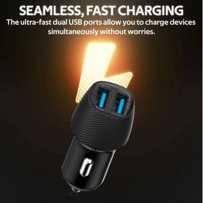 Promate VolTrip-Duo Car Charger Dual USB 3.4A - зарядно за кола с два USB изхода за мобилни устройства (черен) 6
