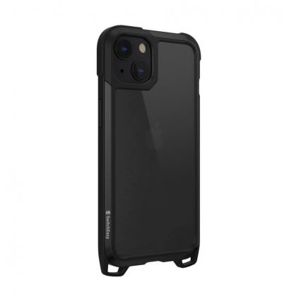 SwitchEasy Odyssey Classic Black Case - удароустойчив хибриден кейс с връзка и карабинер за iPhone 13 (черен)  2