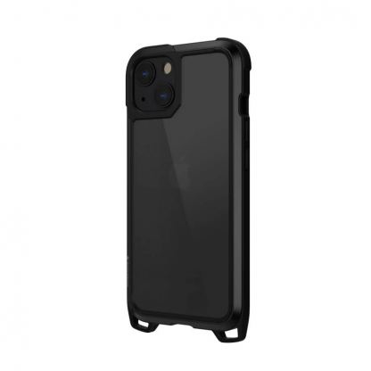 SwitchEasy Odyssey Classic Black Case - удароустойчив хибриден кейс с връзка и карабинер за iPhone 13 (черен)  3