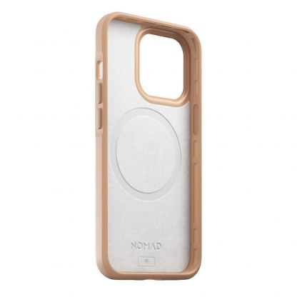 Nomad Modern Leather MagSafe Case - кожен (естествена кожа) кейс с MagSafe за iPhone 13 (бежов) 5