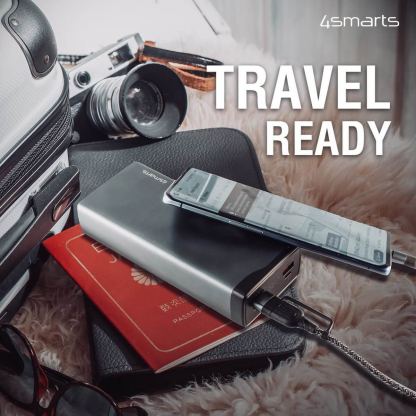 4smarts Powerbank VoltHub Pro 26800mAh 22.5W Quick Charge - външна батерия с USB-C и USB изходи за зареждане на мобилни устройства (тъмносив) 2