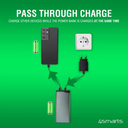 4smarts Powerbank VoltHub Pro 26800mAh 22.5W Quick Charge - външна батерия с USB-C и USB изходи за зареждане на мобилни устройства (тъмносив) 7