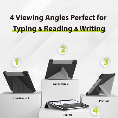 SwitchEasy Origami Case - полиуретанов кейс и поставка за iPad Pro 12.9 M1 (2021), iPad Pro 12.9 (2020), iPad Pro 12.9 (2018) (светлосин) 4