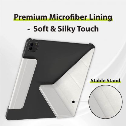 SwitchEasy Origami Case - полиуретанов кейс и поставка за iPad Pro 12.9 M1 (2021), iPad Pro 12.9 (2020), iPad Pro 12.9 (2018) (черен) 4