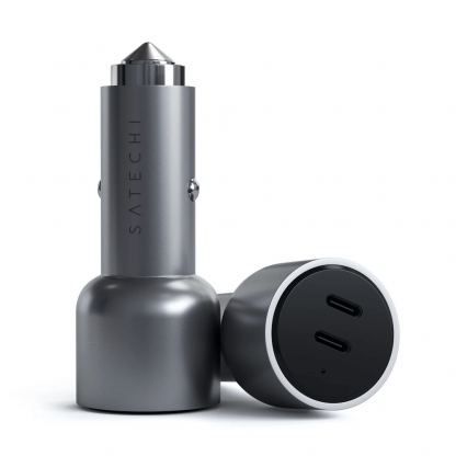 Satechi Dual USB-C PD Car Charger 40W - зарядно за кола с 2xUSB-C изхода и технология за бързо зареждане (тъмносив) 4
