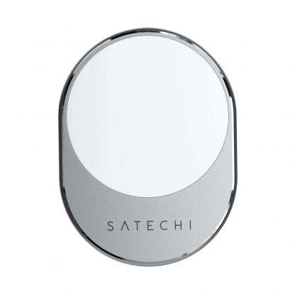 Satechi Magnetic Wireless MagSafe Car Charger 7.5W - поставка за радиаторa на кола с безжично зареждане за iPhone с Magsafe (сребрист) 2