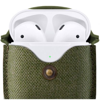 TwelveSouth AirSnap Leather Case - кожен калъф (ествествена кожа) за Apple AirPods и Apple AirPods 2 (зелен) 2