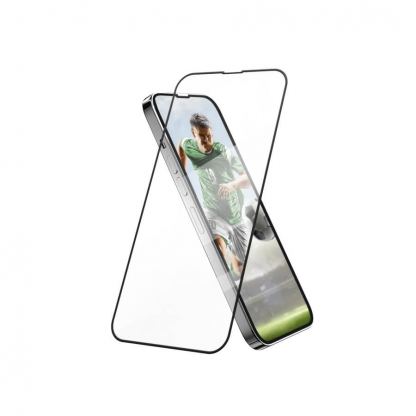 SwitchEasy Glass Bumper Full Cover Tempered Glass - калено стъклено защитно покритие за дисплея на iPhone 13, iPhone 13 Pro (черен-прозрачен) 4