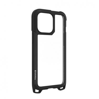 SwitchEasy Odyssey Classic Black Case - удароустойчив хибриден кейс с връзка и карабинер за iPhone 13 Pro (черен)  4